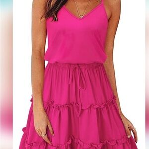 Elegant Pink Sleeveless Dress